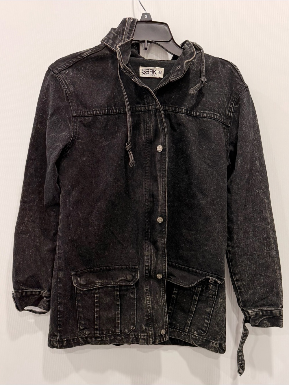 SEEK Women's Black Washed Denim Jacket
